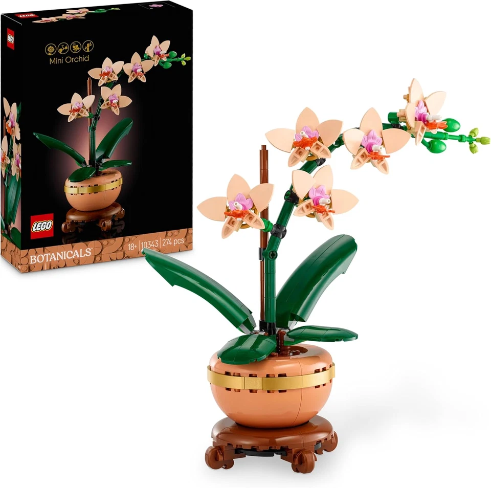LEGO Botanicals Mini-Orchidea Set Di Fiori Finti Con Vaso Bocciolo E Foglie Ar