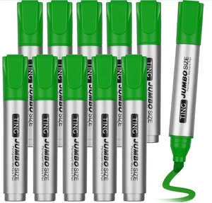 Fuutreo 10 Pack Jumbo Permanent Markers Bulk Large Chisel Tip Permanent Markers - Picture 1 of 3
