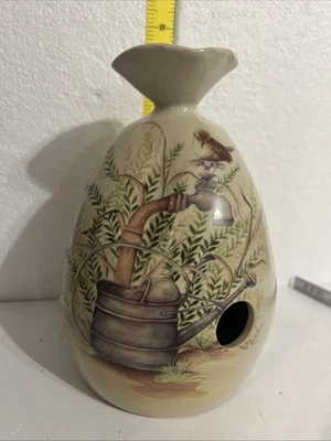 Yesteryears Marshall Texas Bird House Vase Watering Can Hand Painted Ceramic VTG - Image 1 of 4