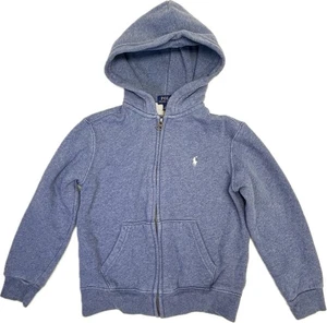 Polo Ralph Lauren Full Zip Kapuzenjacke Sweatshirt Hoodie blau Gr. 6 Logo Kapuze - Bild 1 von 22