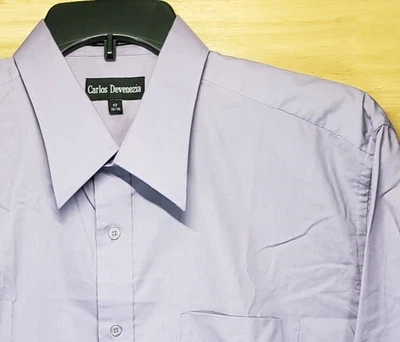 Carlos Devenezia 男式正装衬衫 17 32/33 薰衣草 - 长袖纽扣 — 第 1/4 张图片