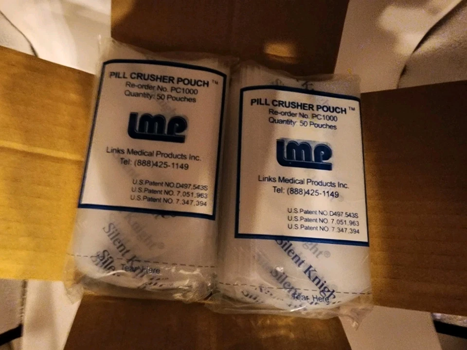 LMP 50 pk Pill Crusher Pouch (20pks of 50) (1000 Total) for Silent Knight New - Image 1 of 2