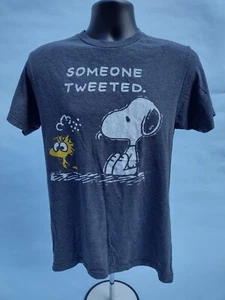 Peanuts Snoopy & Woodstock Someone Tweeted Graphic T-Shirt Grey Size Small - Picture 1 of 3