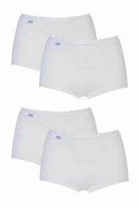 Sloggi Ladies Cotton Maxi Briefs Basic+ Soft Gusseted in Various Colours- 4 Pack
