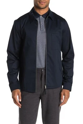 Theory Men's Eclipse Navy Soft Sateen Rye Over Shirt Jacket $345 - Image 1 of 3