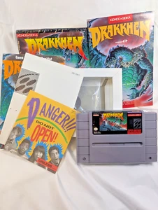 Drakkhen (Super Nintendo SNES) Complete w/ Manual CIB Tested Works - Picture 1 of 6
