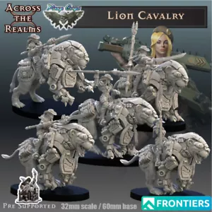 Lion Cavalry Guard x 5  | Across the Realms | RPG Wargaming 3D Printed Mini - Picture 1 of 1