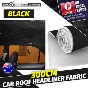 Headliner Replacement Fabric Car Roof Lining Material Black Upholstery - Picture 1 of 24