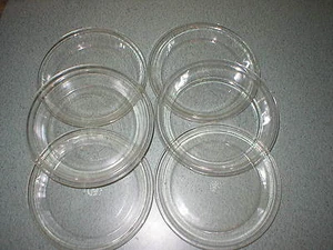 Pyrex Pie Plate 9" Clear Glass Pan Set of 6 One Fireking - Picture 1 of 2