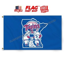 Minnesota Twins 3x5 FT Flag Man Cave Retro Style Baseball Banner FREE Shipping