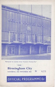 LEEDS UNITED V BIRMINGHAM CITY ~ 14 DE NOVIEMBRE DE 1964 ~ PROGRAMA EN MUY BUEN ESTADO - Imagen 1 de 1