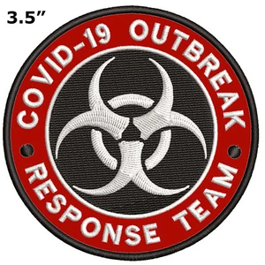 BIOHAZARD SYMBOL embroidered iron-on PATCH BLACK WARNING LOGO ZOMBIE APOCALYPSE - Picture 1 of 15