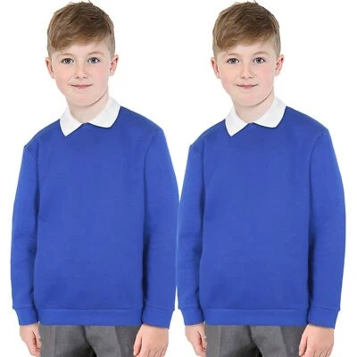 Kinder Mädchen Jungen Königsblau Pfadfinder Schuluniform Pullover Packung 2 3-13 - Bild 1 von 2