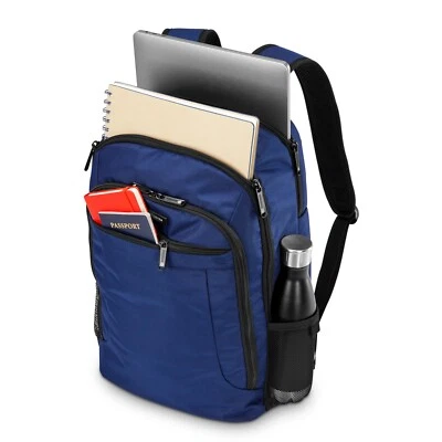 Mochila SAMSONITE 18"x12"x7" acolchada azul se adapta a la mayoría de los portátiles notebook iPad de 15,5" Foto 1 de 4