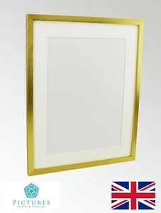 Gold Foto Bild Poster Panorama 19 mm Rahmen off weiß HALTERUNG 3x3-10x18" A6-A4 - Bild 1 von 6