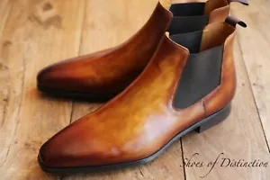 Magnanni Braun Brüniert Hellbraun Leder Chelsea Boots Schuhe Herren UK 9 US 10 EU 43 - Bild 1 von 12