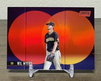 2021 Stadium Club Chrome Wil Myers Red Refractor /5 #144 READ - Image 1 of 4