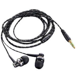 Stereo 3.5mm In-ear Braided Wired Earbuds Earphone Headphone with Mic BH