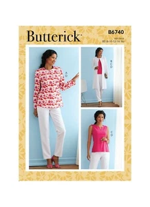 Butterick PATRÓN DE COSTURA B6740 Misses Chaqueta, Abrigo, Top y Pantalón 8-16 o 16-24 - Imagen 1 de 10