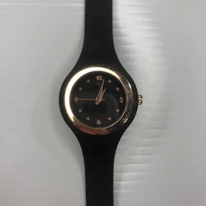 X10 Accutime Rose Gold Black Silicone WAC9176KL 0918 Sport Ladies Watch Untested - Picture 1 of 8