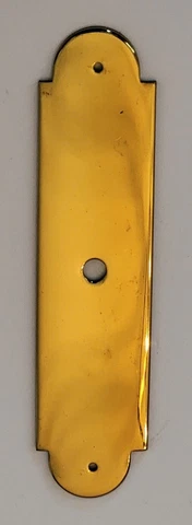 NOS NEW OLD STOCK Vintage Brass Backplate DOOR KNOB PULL  4" Basic Cover