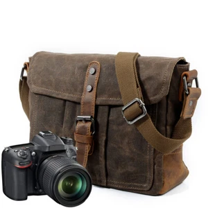 Waterproof Canvas Camera Bag Photography Travel Shoulder Bag Outdoor High Qualit - Picture 1 of 22