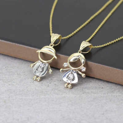 Colgante de oro amarillo de 14k niño niña Foto 1 de 4