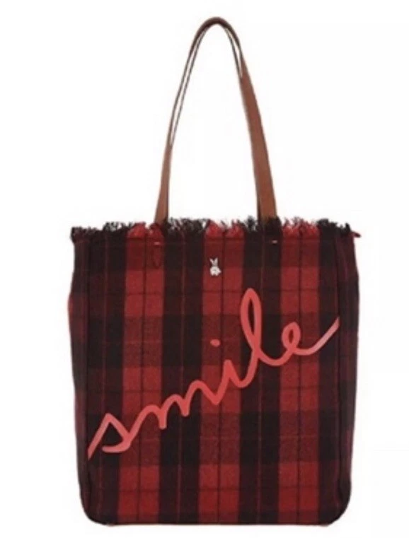 Bolso de Mano ED Ellen DeGeneres ROJO Y NEGRO Sonrisa a Cuadros Nuevo con Etiquetas -EMBALADO DE FÁBRICA Foto 1 de 1