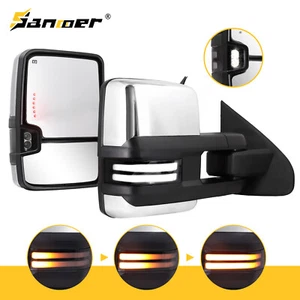 Chrome Tow Mirrors Switchback For 2015-2019 Silverado GMC Sierra 2500HD 3500HD - Picture 1 of 11