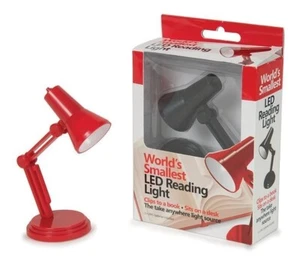Worlds Smallest Reading Light LED Mini Clip On Book Desk Lamp Reader Funny Gift - Picture 1 of 4