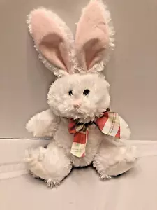 Peluche coniglietto coniglietto bianco Hallmark 11" alla parte superiore delle orecchie peluche fiocco pasquale - Foto 1 di 6
