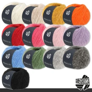 Lana Grossa 5 X 50 G Alpaca Air Filato Da Maglieria Filato Tubolare 13 Colori - Foto 1 di 27