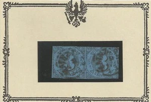 Th & T / Mi.-Nr. 8 (2) / waag. Paar 3 Kr. dreiseitig vollrand, oben ber. - Bild 1 von 1