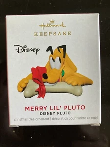 "Hallmark Disney 2021 Merry Lil' Pluto Goofy adorno de recuerdo miniatura 0,4" - Imagen 1 de 5