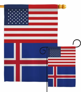 Iceland US Friendship Garden Flag Regional Decorative Gift Yard House Banner - Picture 1 of 19