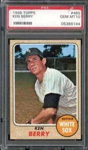 1968 TOPPS #485 KEN BERRY PSA 10 WHITE SOX - Picture 1 of 2