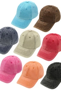 C.C Exclusive Women's Fashion Plain Acid Wash Cotton Baseball Cap - Picture 1 of 4