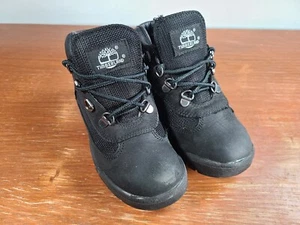 Timberland Black Leather Field Ankle Boots Youth Size 2 M A1AF7 - Picture 1 of 10