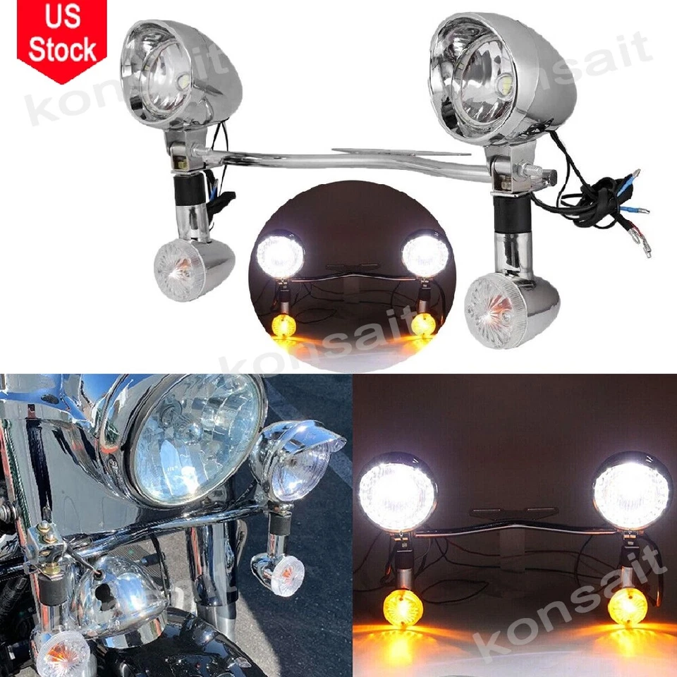 Passing Light Bar Signals Kit For Harley Davidson Heritage Softail Classic FLSTC Foto 1 de 4