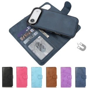 For iPhone 17/17 Pro/17 Pro Max/Air Removable Wallet Case Leather Flip Cover - Picture 1 of 38
