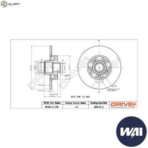 2x BRAKE DISC DP1010.11.1738 FOR RENAULT TRAFIC/III/Platform/Chassis/Van/Bus - Picture 1 of 9