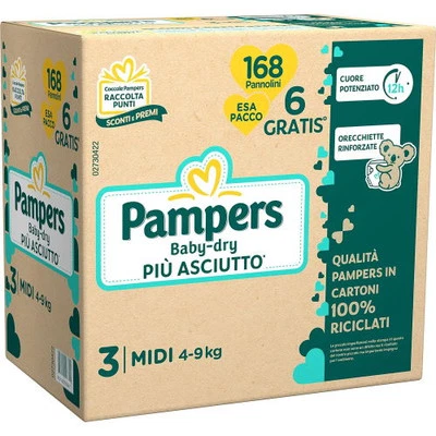 Baby Dry ESAPACK (tg 3) Midi 4-9 KG 168 pannolini - Immagine 1 di 3