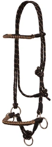 Side Pull Halter w/ Braided Nose - Horse Color: Black/Tan - Picture 1 of 1