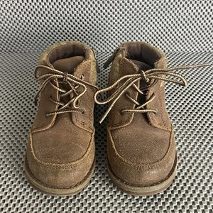 Ugg Boots Kids Toddler Size 9 Brown Leather Zipper Lace Up 100800 - Picture 1 of 12