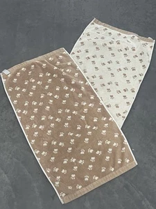 Set of 2 Reversible Beige / Brown Dog Bath Towels - Picture 1 of 5