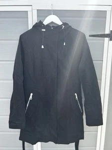 Nautica Women’s Coat with waist tie Black Large - Picture 1 of 7