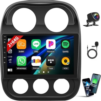 Car Stereo for Jeep Patriot Compass 2010-2016 Android 10.1'' Touchscreen 2+64GB Foto 1 de 4