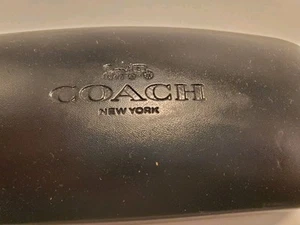 Estuche para gafas COACH New York cuero negro cubierta dura 6" L - Imagen 1 de 5