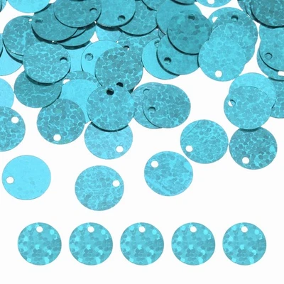 2100Pcs Flat Round Sequins, 10mm/0.4 Inch Loose Paillettes, Laser Light Blue - Imagem 1 de 4