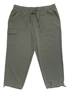 RBX, Gray-ish Green Loose Fit Activewear Cropped Drawstring Pants, size XL - Picture 1 of 4